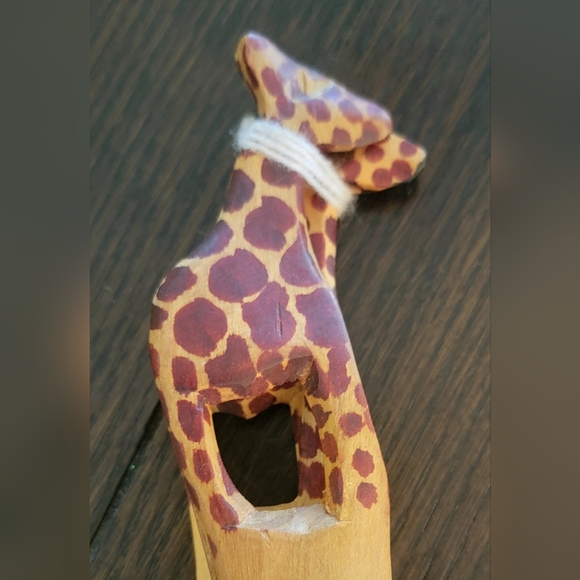 Hand carved Wooden Salad server. Zebra or Giraffe. NEW - Picture 6 of 6